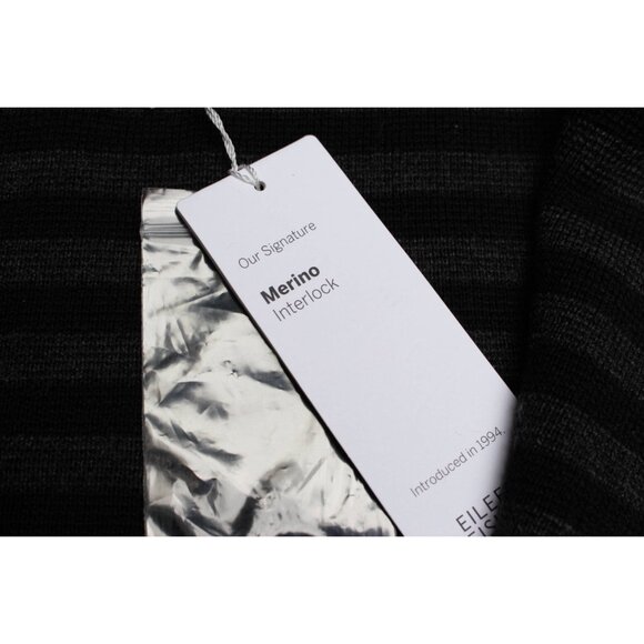 New w/Tags - Eileen Fisher Notch Collar Striped Blazer -100% Merino Interlock, M - Picture 6 of 11